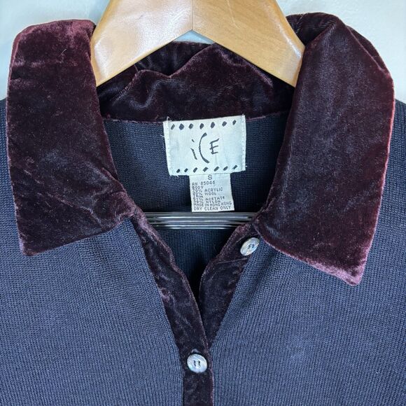 Women’s Velvet Collar Sleeve Button Down Cardigan S Steampunk Goth Punk Renfaire - Picture 2 of 8